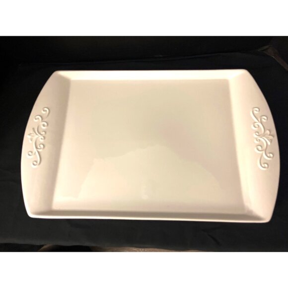 Ceriart White Serving Platter Large 12.5x 20” - Picture 1 of 7